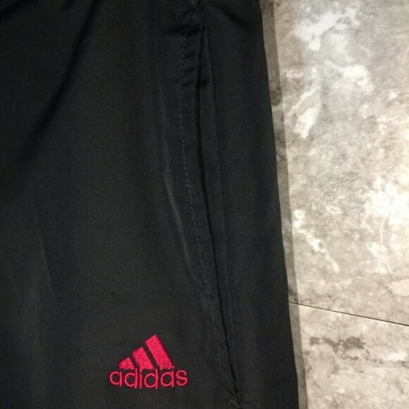 ADIDAS Black Track Pant Pink Three Stripes Loose S - Picture 2 of 7